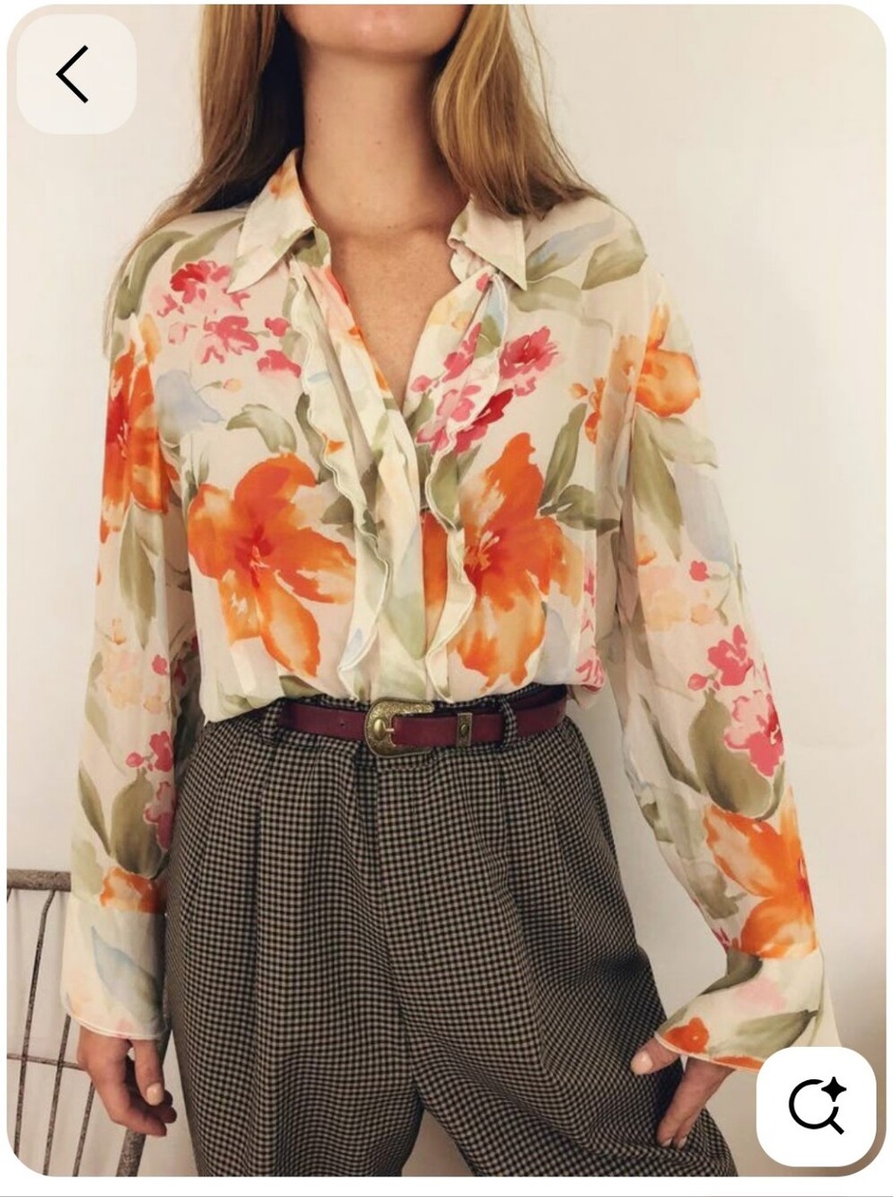 Talbots Watercolor 100% Silk Blouse